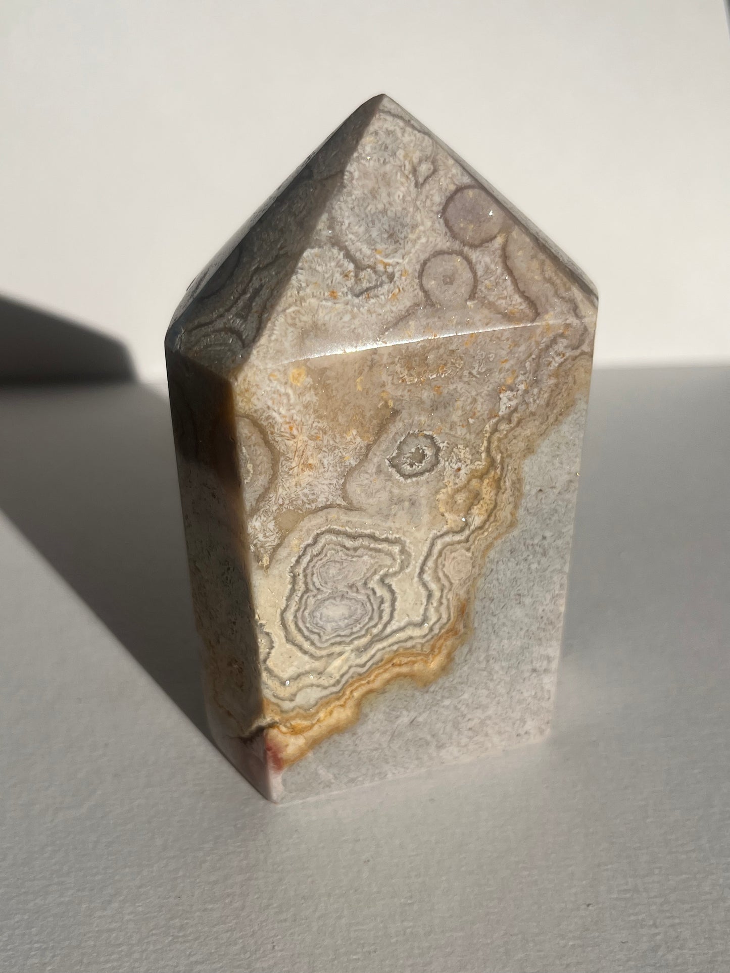 Pink Amethyst Tower with Orbicular Patterns