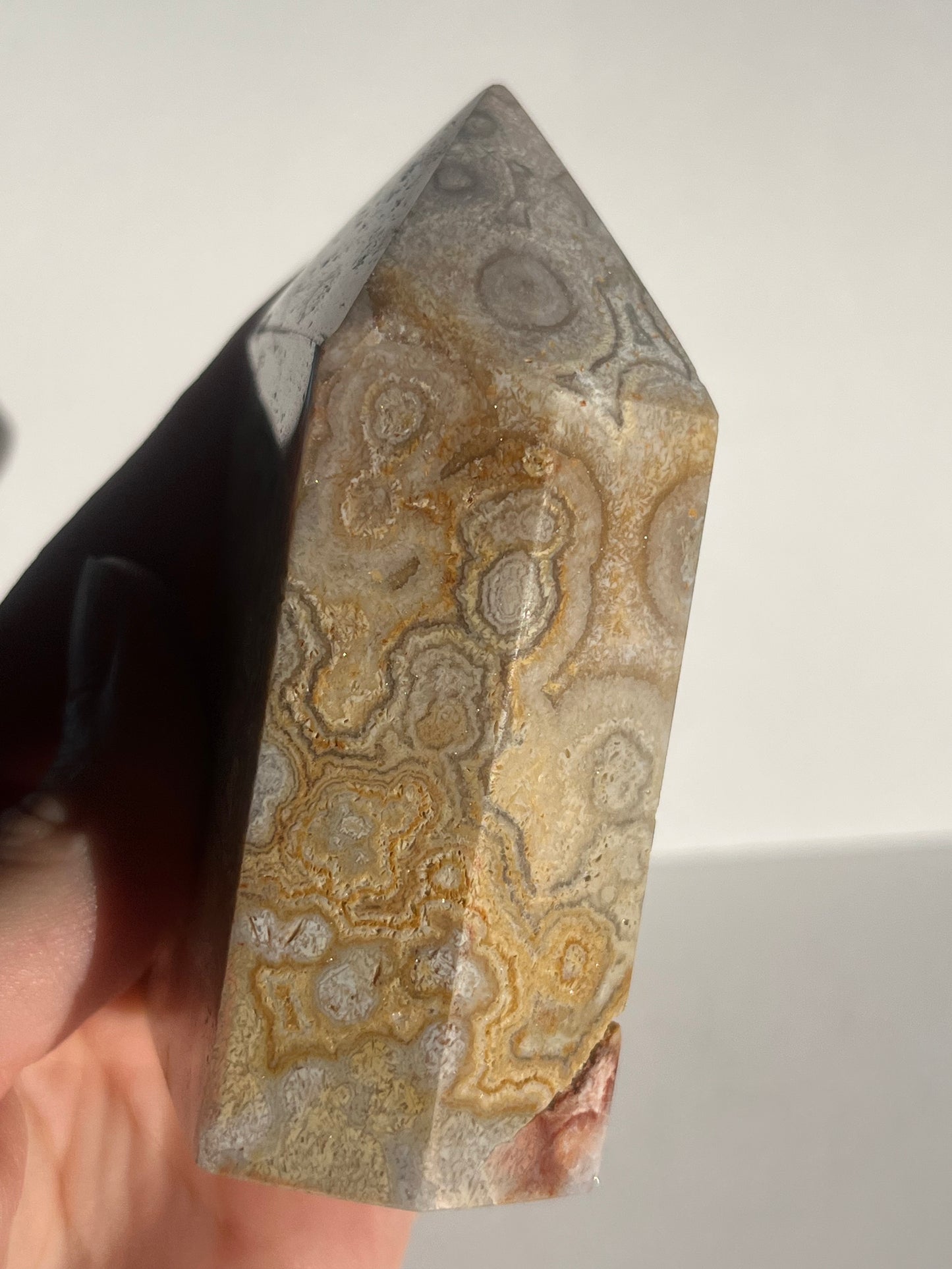 Pink Amethyst Tower with Orbicular Patterns